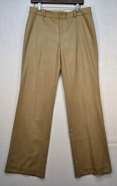 Banana Republic Martin Fit Stretch Wool Dress Pants Camel Tan Wide Leg Women's 8